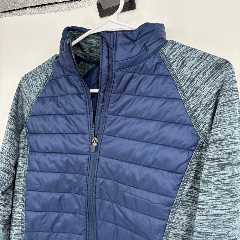Eddie Bauer Blue Running Puffer Full Zip Hooded Jacket Size‎ M Outdoors - Picture 2 of 8